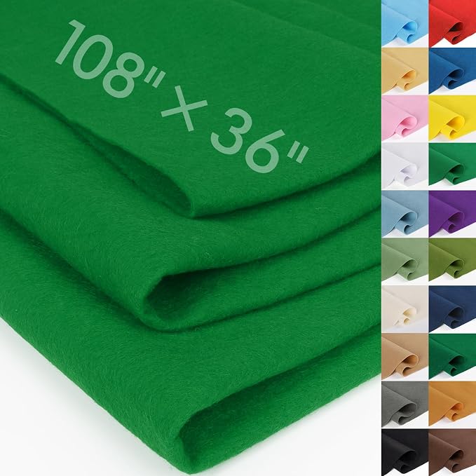 Emerald Green Fabric Sheet 108" X 36", 1.4mm Thick Large Soft Durable Flexible
