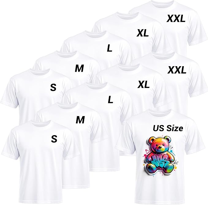 Joyclub White T Shirts Polyester Bulk Sublimation Blanks Wholesale Unisex Crew