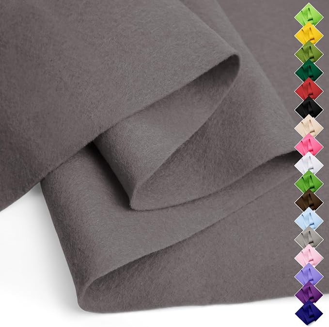 Soft Felt Fabric Sheet 18" x 36", 1.6mm Acrylic Craft Felt, Dark Gray | Soft