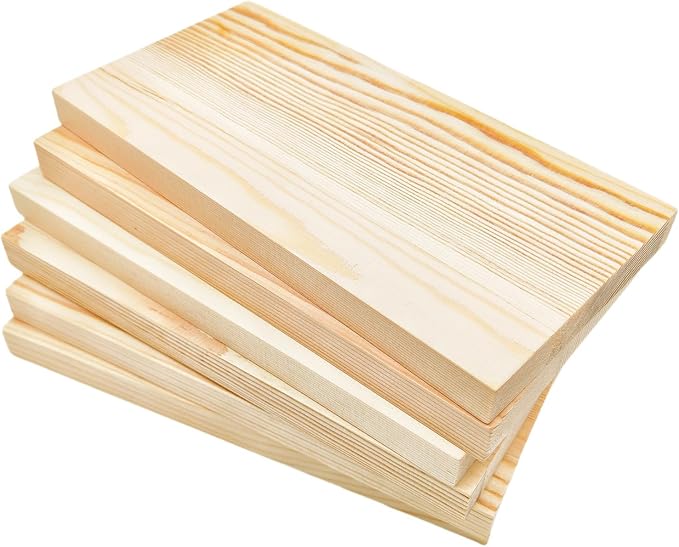 6PCS Rectangle Wood Boards Unfinished Wood Blocks