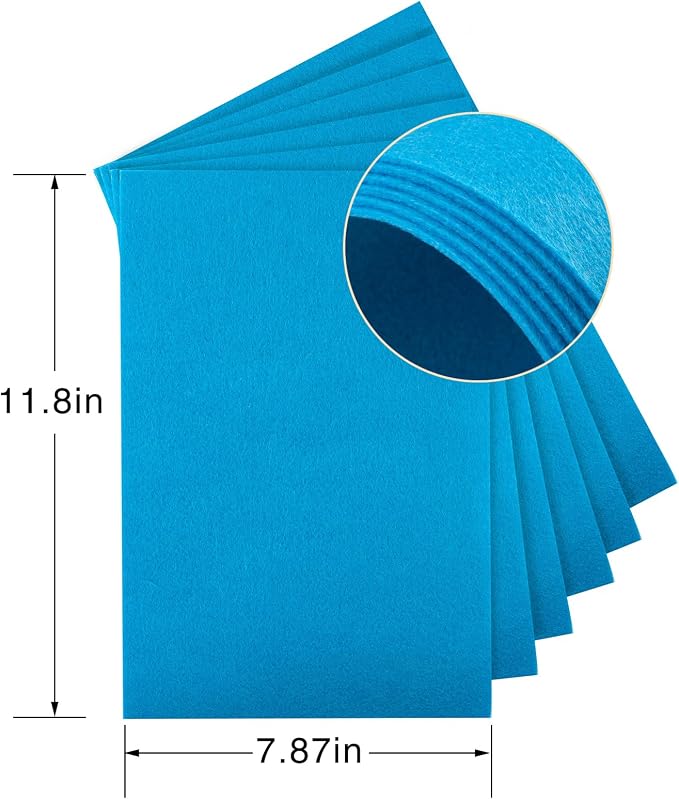 HaoFeiJH Blue Acrylic 100% Polypropylene Solid Felt Fabric Sheets