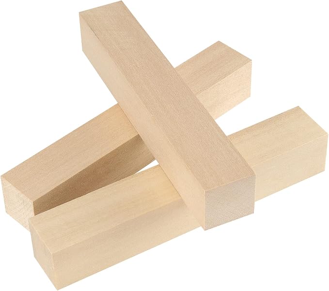 JAPCHET 20 PCS 6 x 1 x 1 Inch Basswood Carving Blocks, Natural Whittling Blocks