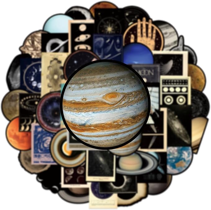 50Pcs Transparent Astronomy Stickers