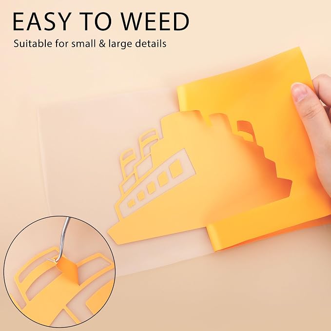 RENLITONG Light Orange Iron on Vinyl 12Inch by 20ft Roll Heat Transfer Vinyl