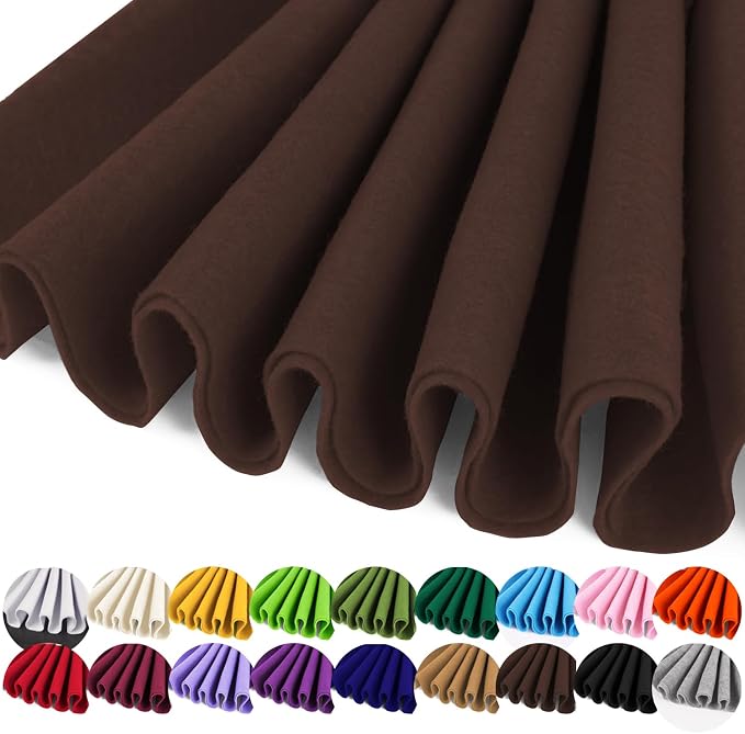 IONTACH 36" X 36" Brown Soft Felt Fabric 1.6mm Thick | Felt Sheets