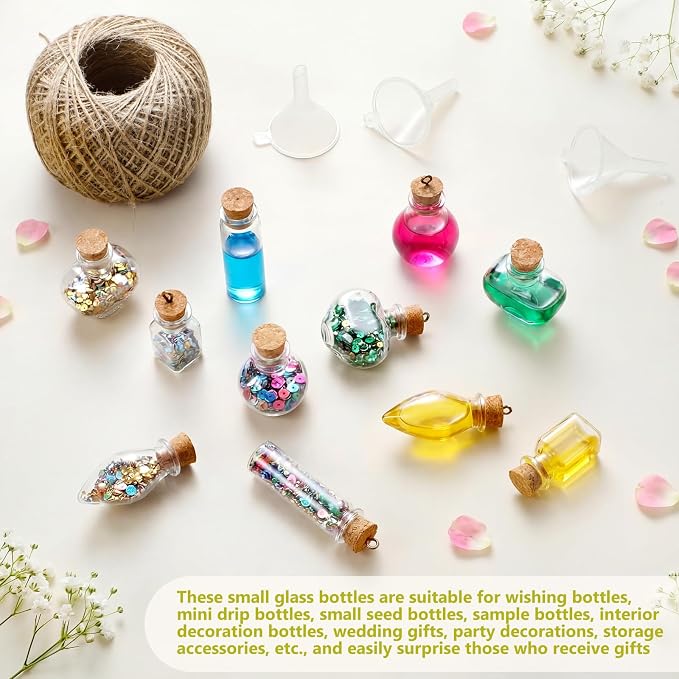 Geiserailie 50 Pieces Small Tiny Plastic Spell Jars Bottle