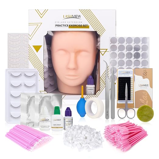 LASHVIEW Eyelash Extension Kit, Lash Extension Practice Kit,