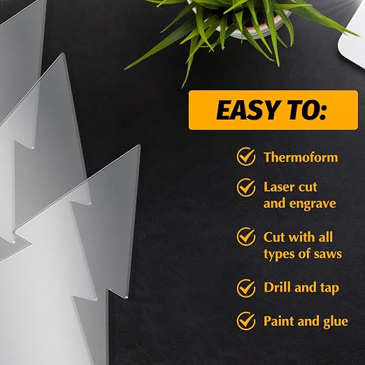 6 Pieces 2 mm Acrylic Sheet Transparent LED Film