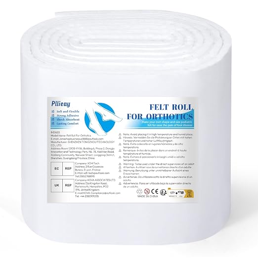 Pllieay Thickened Adhesive Felt Padding, 1/3" Thick 6" x 2.5yd Felt Pads |