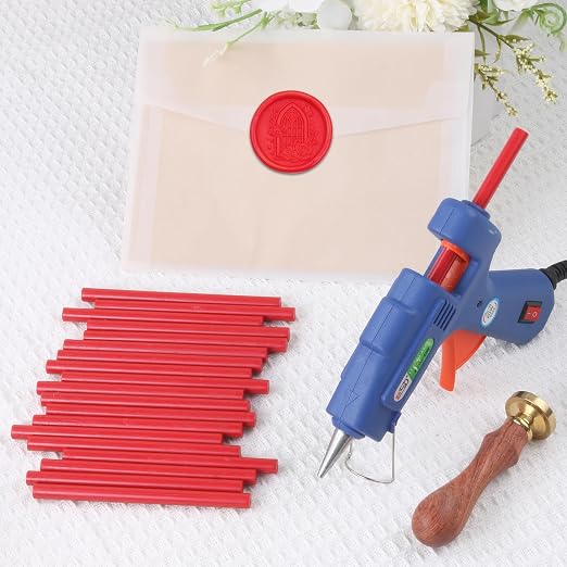 Red Sealing Wax Sticks, WASOHLING 20Pcs Glue Gun Wax Seal Sticks
