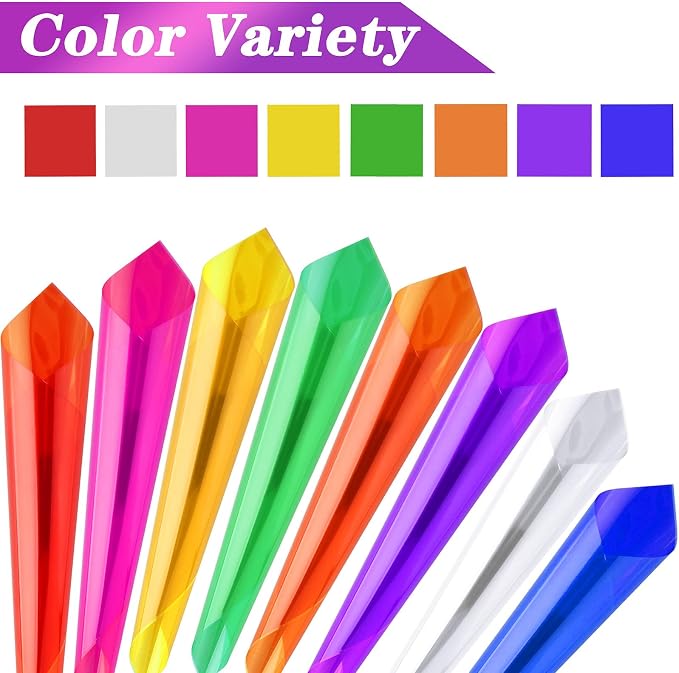 Ahardaim 120Pcs Colored Cellophane Sheets, 7.5 x 7.5 Inch Cellophane Paper