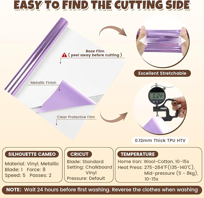 Purple Metallic Foil Iron On Vinyl Roll