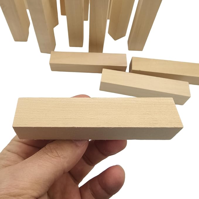 20PCS Basswood Carving Blocks, Whittling Wood Carving Kit, Unfinished Wooden