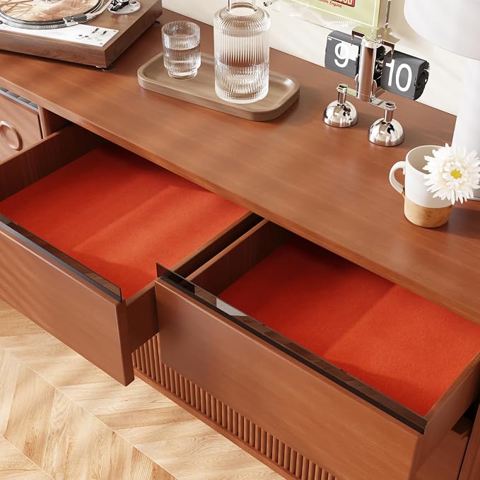 CRE8TIVE Hot Orange Felt Drawer Liners Self Adhesive Velvet Flocking Liner