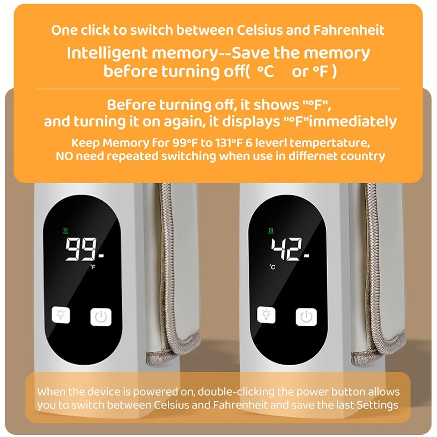 Marhynchus Portable Baby Bottle Warmer Travel Electric Bottle Warmer for Outings Car Feeding Food Heating
