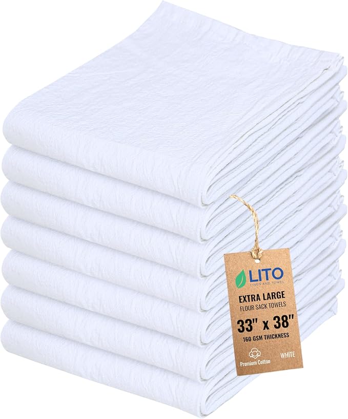 Flour Sack Towels | Tea Towel for Crafts| Kitchen Dish | Cotton Blank Towel for