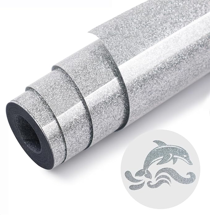 Silver Glitter HTV Heat Transfer Vinyl