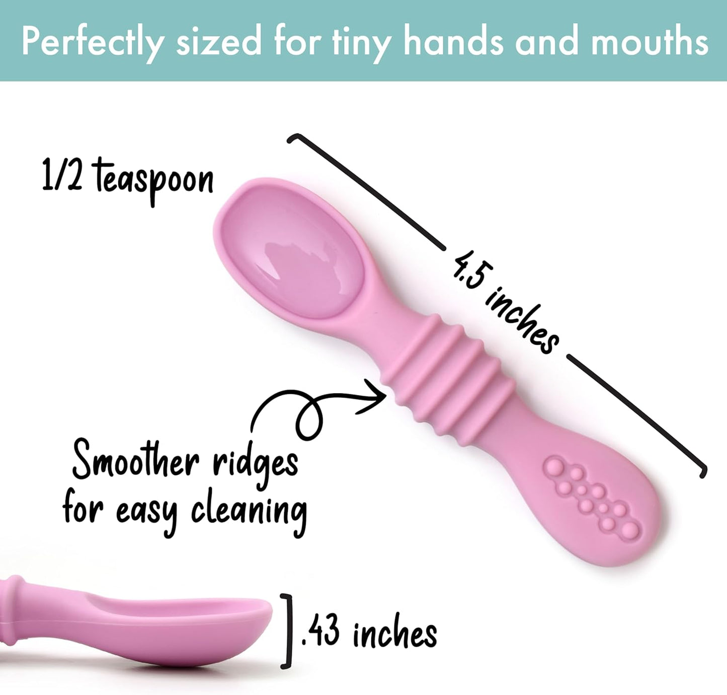 PrimaStella Silicone Chew Spoon Set for Babies and Toddlers | Safety Tested | BPA Free | Microwave, Dishwasher and Freezer Safe