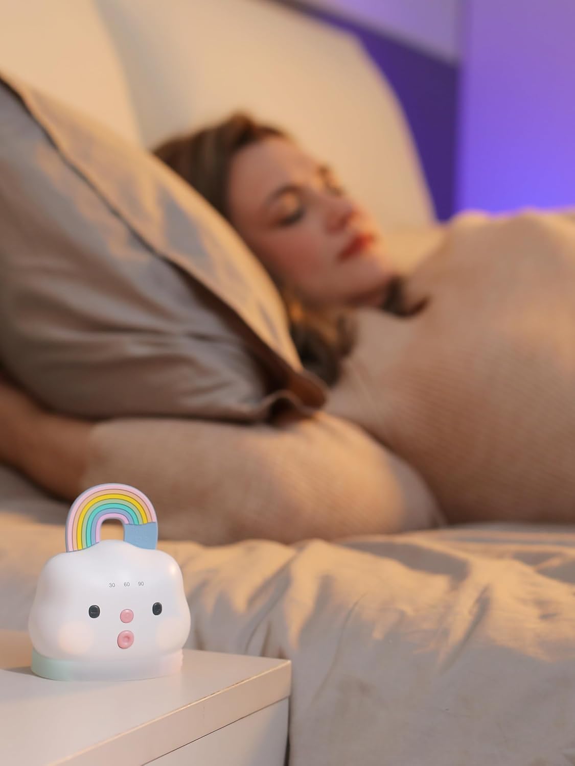 Smily Mia Portable Sound Machine for Babies |White Noise Machine Baby| Sleep Soother |14 Soothing Sounds | Shush | Travel | Registry Gift | Baby Shower | New Born Essentials, Attach to Stroller/Crib