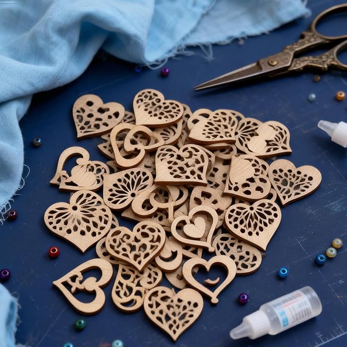 100 Pcs Unfinished Wooden Cutouts