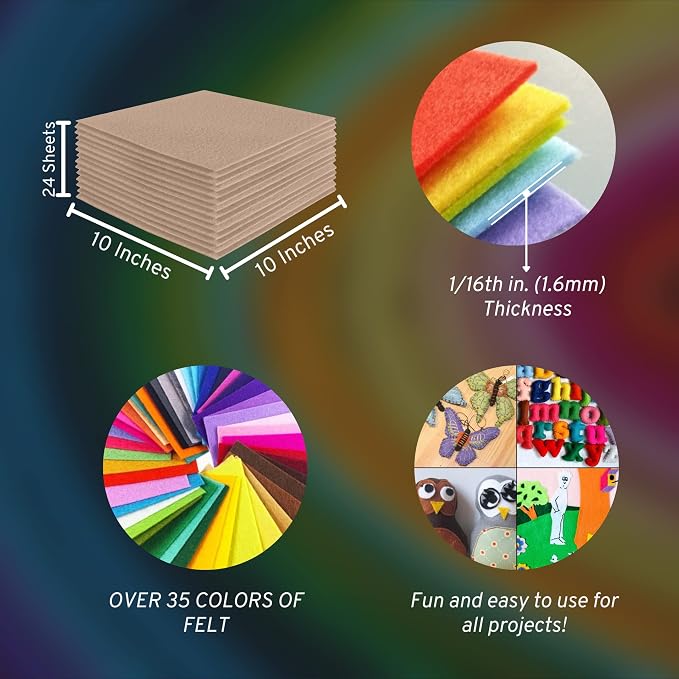 FabricLA Acrylic Felt Sheets for Crafts