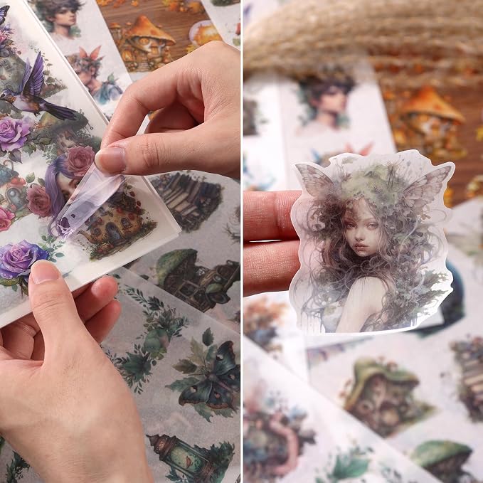 Scrapbook Fantasy Stickers 20 Sheets 240 Pre-Cut Washi Stickers