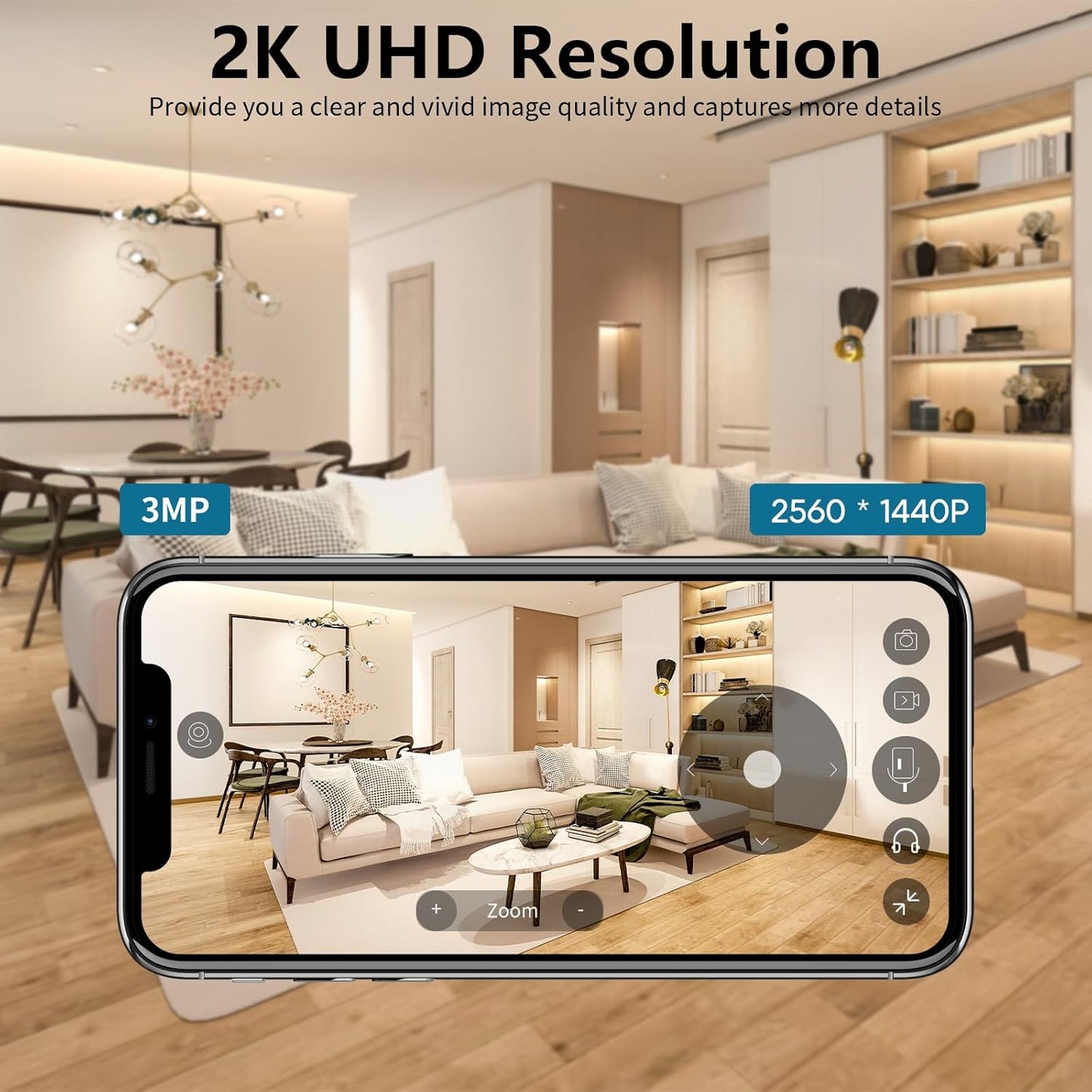 VSTARCAM Security Camera, 2K UHD, Built-in Battery, Low-Light Full-Color Night Vision, Motion Detection, Siren, 2-Way Audio, Remote Viewing, Cloud & SD Card Storage (up to 256GB)