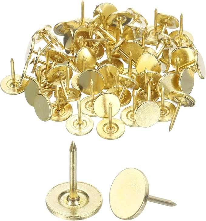 uxcell 150Pcs Upholstery Tacks, 11mmx15mm Flat Head Thumb Tack Decorative