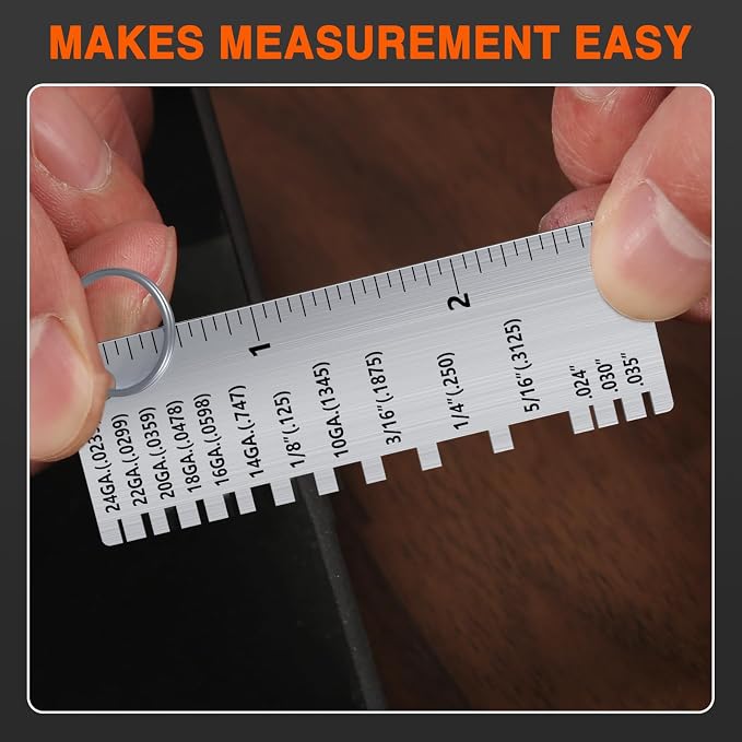 ZeeDix 2 PCS Metal Thickness Gauge Portable Steel Thickness Gauge Metal