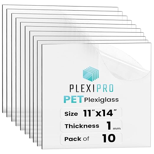 11"x14", Flexible PET Plexiglass Sheets | Transparent, shatter-resistant