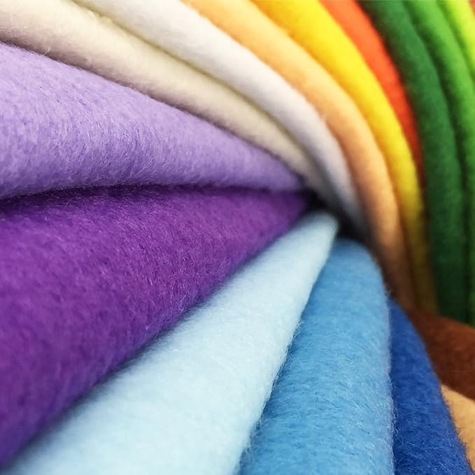 24pcs Thick 1.4mm Soft Felt Fabric Sheet Assorted Color Felt Pack DIY Craft