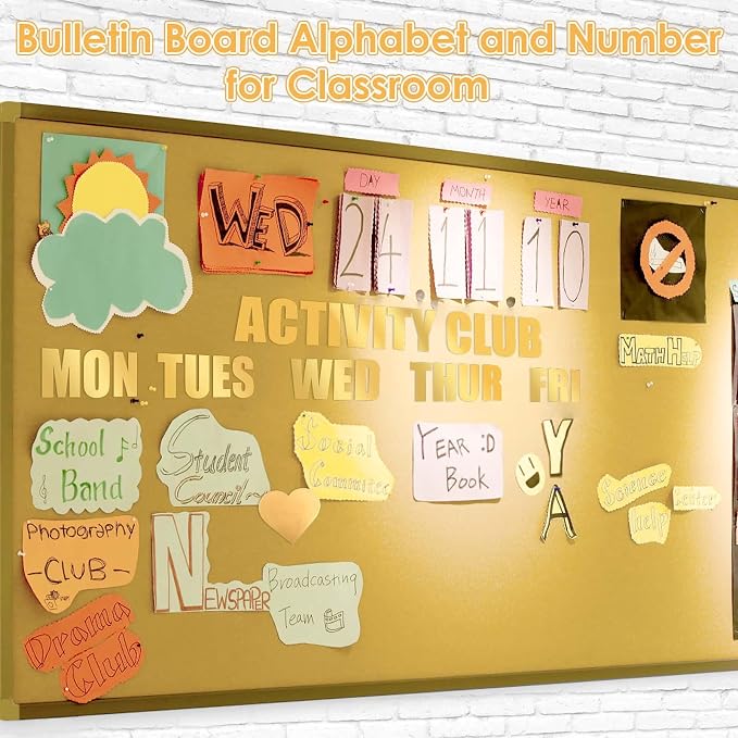 Gold Letter Stickers 2.5”, Bulletin Board, Scrapbooking, Classroom Décor