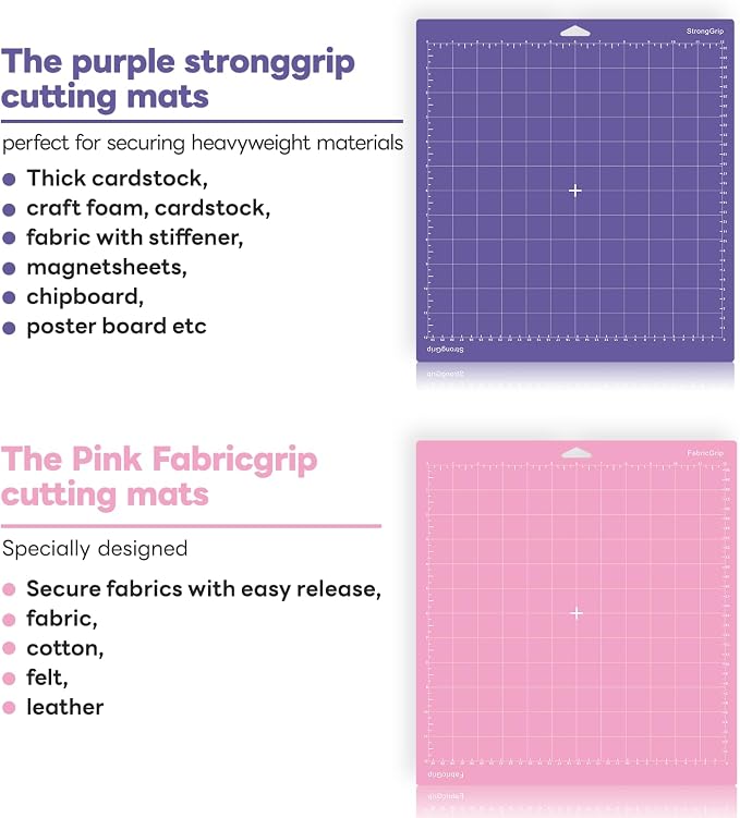 Cutting Mat for Cricut, 12x12 inch 4 Pack Variety Cutting Mats LightGrip