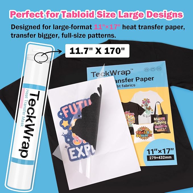 TECKWRAP Heat Transfer Mask for Heat Transfer Paper for T-Shirts 1 roll