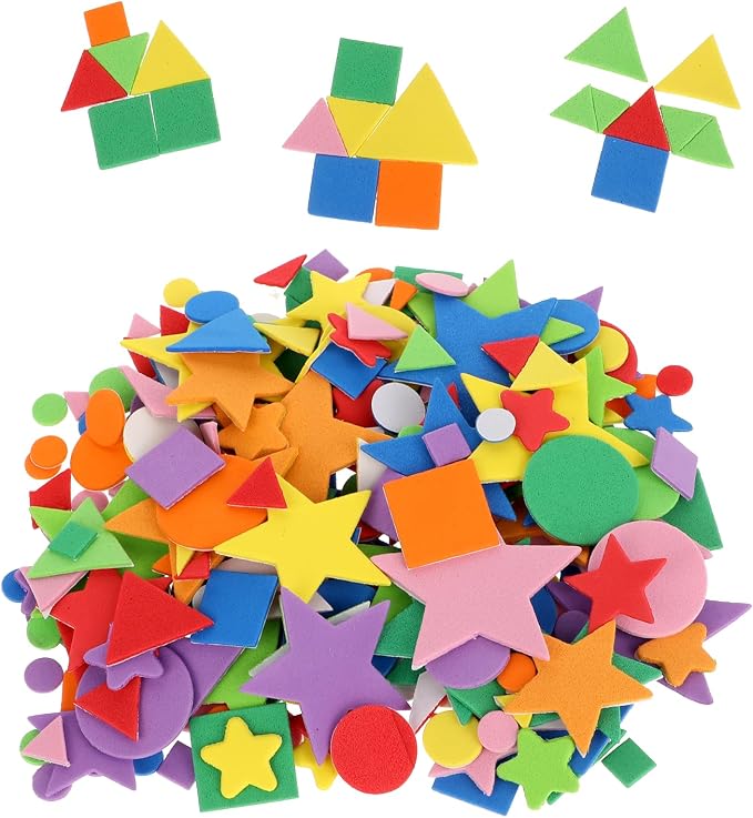 313 Pcs Foam Shape Stickers Assorted Colors Self Adhesive Foam Geometric Shape