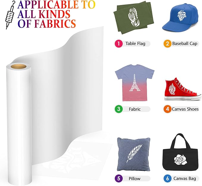 TransWonder Heat Transfer Vinyl White- 12 x 25ft Iron on Vinyl