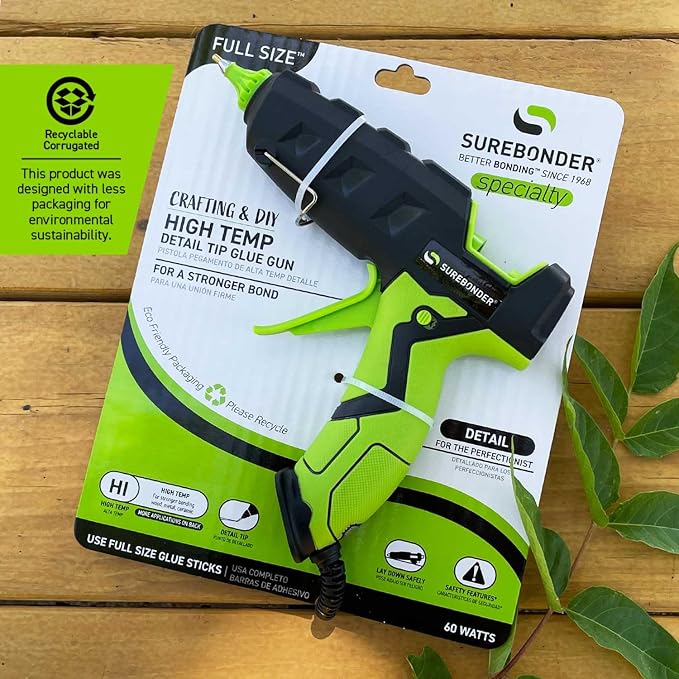Surebonder H-327F Powerful 60 Watt Full Size Fine/Detail Tip Hot Glue Gun