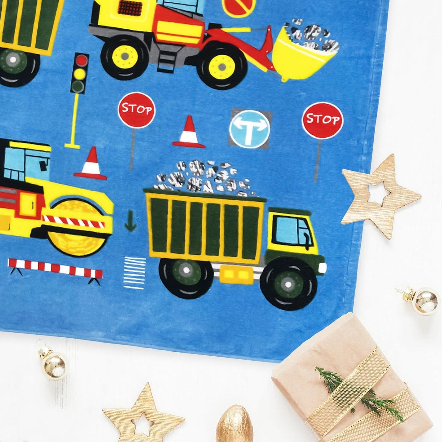 BANGSAUR Excavator Beach Towel, 100% Cotton 50"x30" Hooded Bath Wrap Towel, Toddlers Baby Boys 3-10 Years Coverup Truck