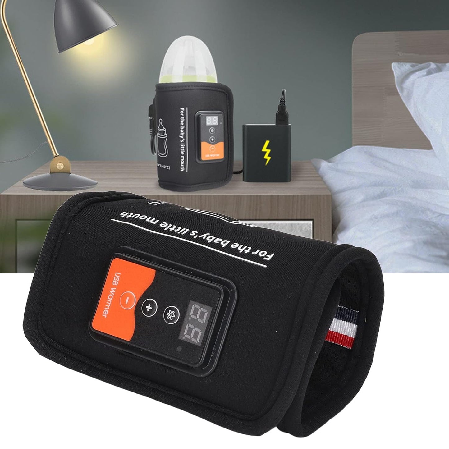 Bottle Warmer, Milk Warmer Bag Constant Temperature Quick Heating with LCD Display and Accurate Temperature Control Car Heat Thermal Breast USB Bottle Warmer for Home Outdoor Indoor Traveling Driving