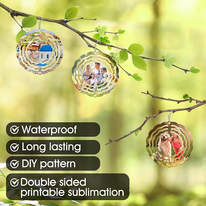CHONOVO 5 Pack 3 Inch Sublimation Wind Spinner Blank | Double-Sided Sublimation
