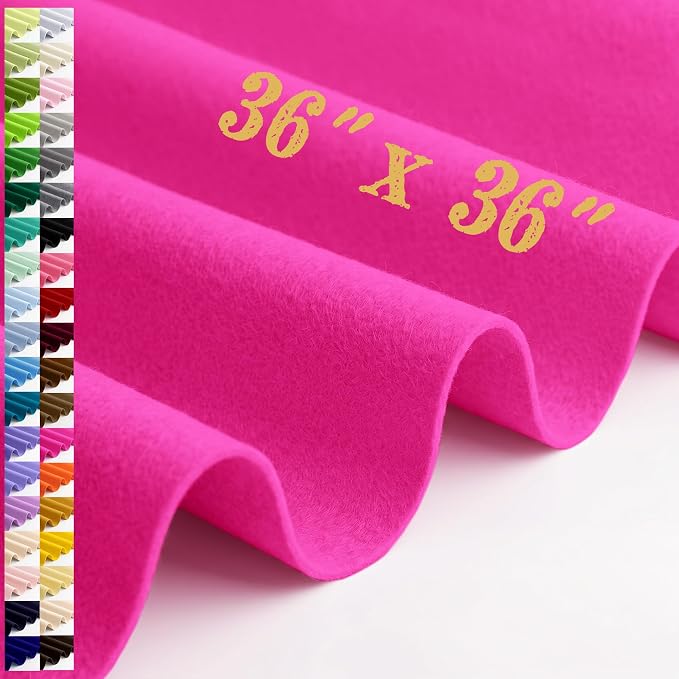 Large Felt Fabric Sheet 36 x 36 Inch, 1.6mm Thick | Soft nonwoven felt