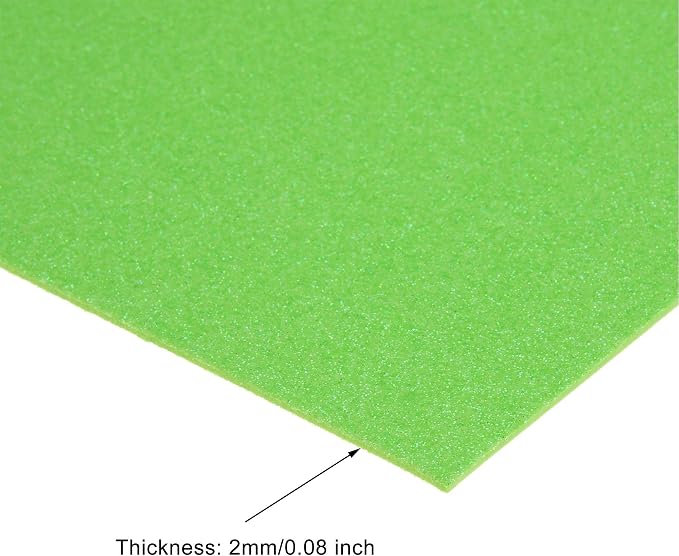 uxcell Green Shiny EVA Foam Sheets 11 x 8 Inch 2mm Thick