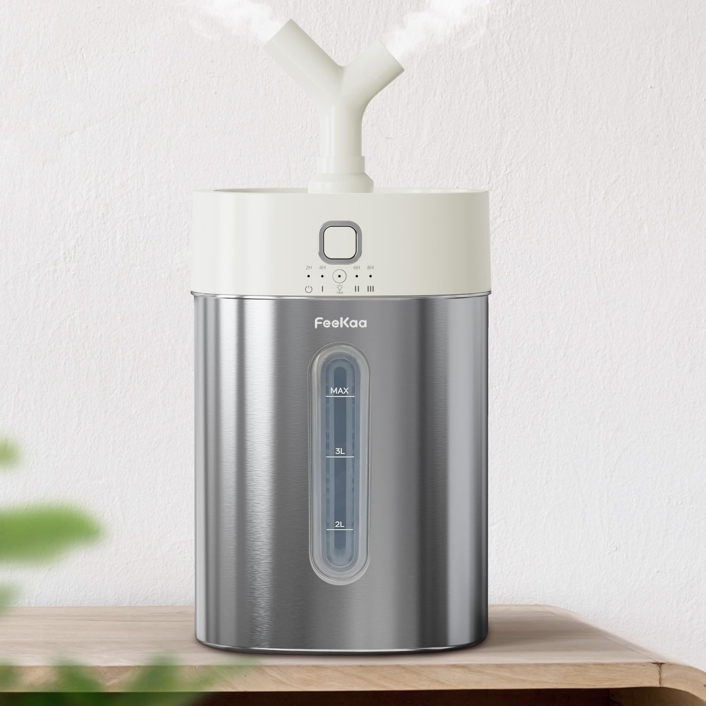 Feekaa Stainless Steel Humidifier, 4L/1Gal Cool Mist Humidifiers for Bedroom up to 500 sq ft, Easy Clean Dishwasher Safe Humidifier Large Room, Humidifiers for Bedroom Nursery Baby Living Room Office