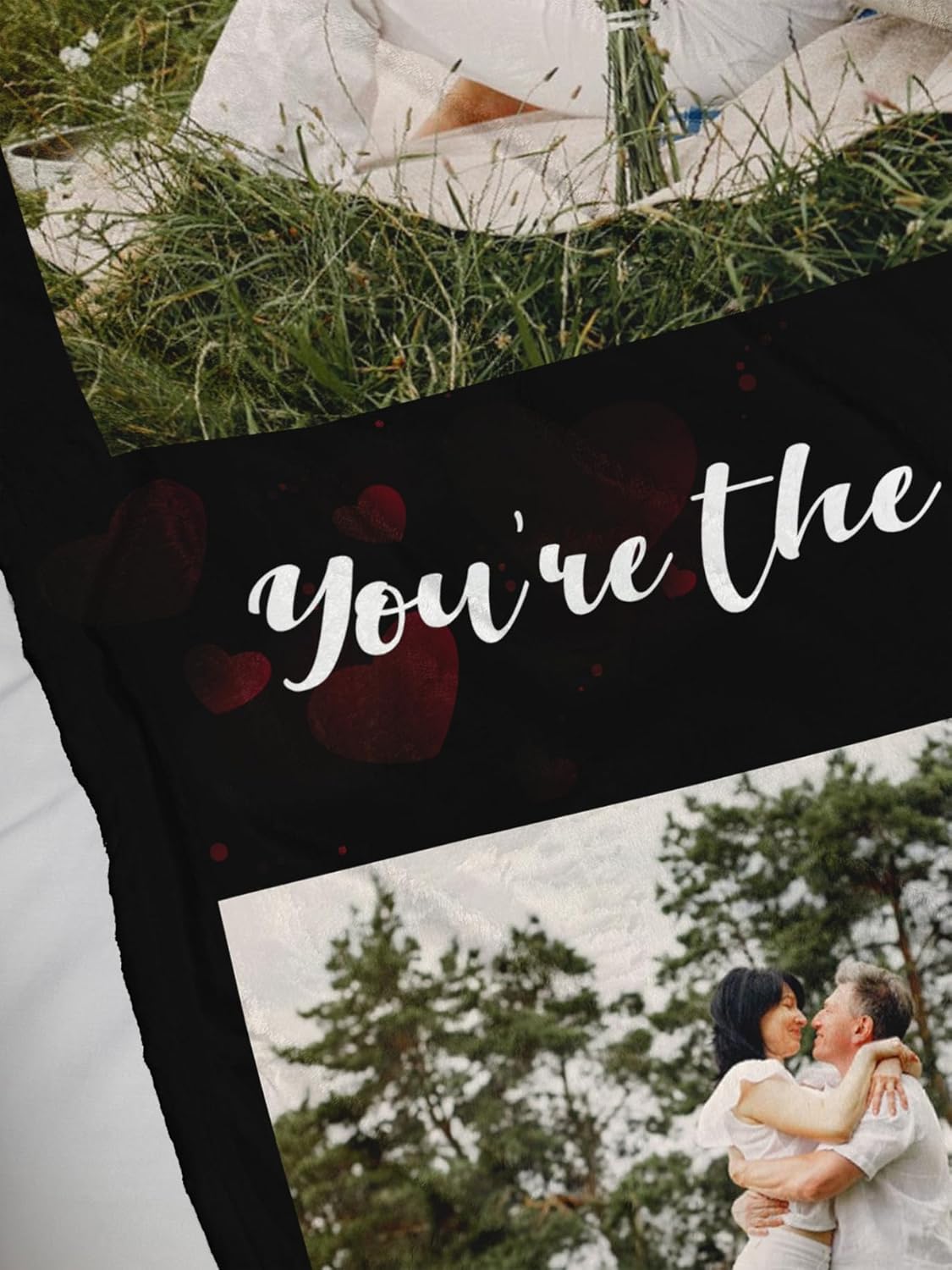 Personalized Blanket with Photos Text Custom Blanket with Picture Customizable Flannel Blankets Gifts for Mom Dad Couple Girlfriend Boyfriend Wife Husband, 40 * 50in