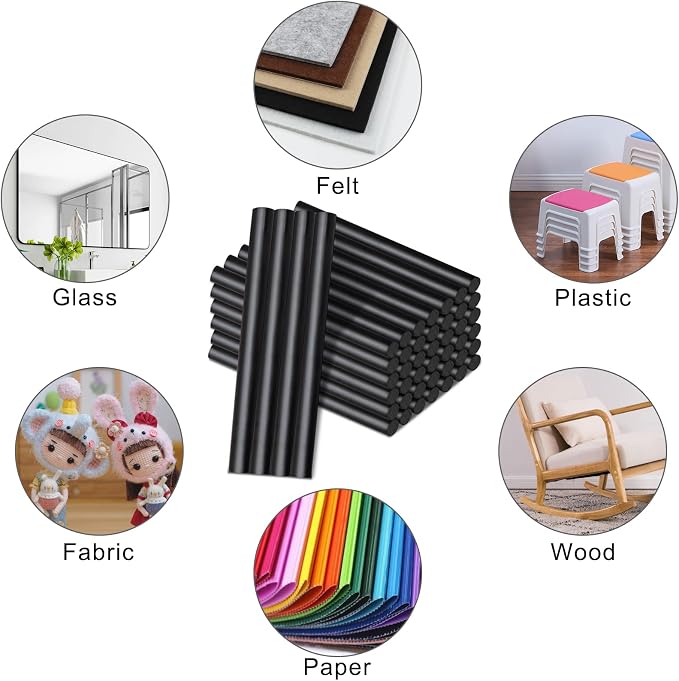 Manarty Black Hot Glue Stick, Adhesive EVA Glue Sticks