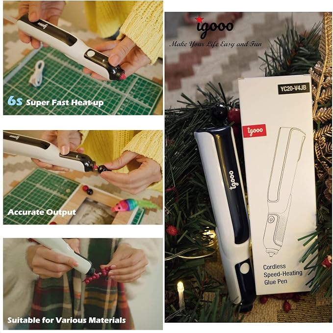 Cordless Glue Pen, Mini Hot Glue Gun, 6s Preheat, Automatic Glue Stick Feeding