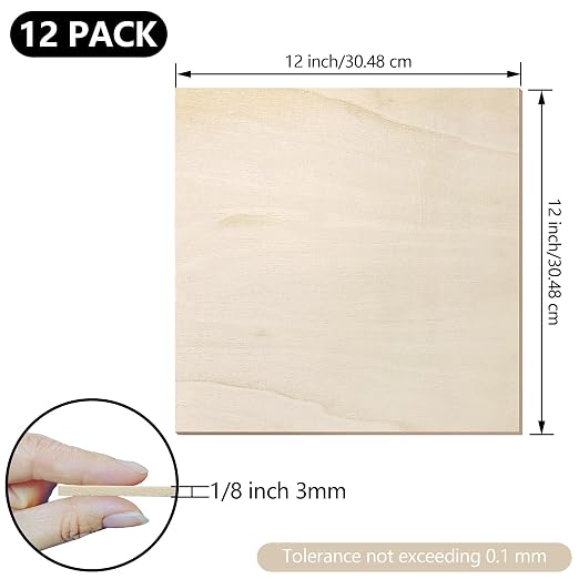 48 Pack Basswood Sheets 1/8 inch, 3mm Basswood
