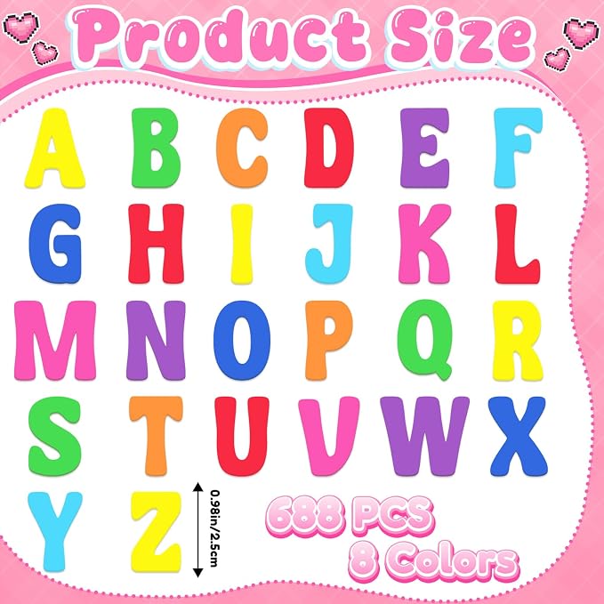 Letter Stickers, 3D Self-Adhesive Alphabet Stickers