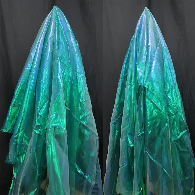 Blackish Green 3.3 Yard Long Iridescent Organza Fabric