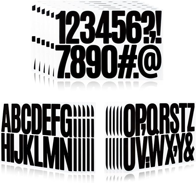 288 Pieces 18 Sheets Letter Stickers, Self Adhesive Vinyl Waterproof Mailbox